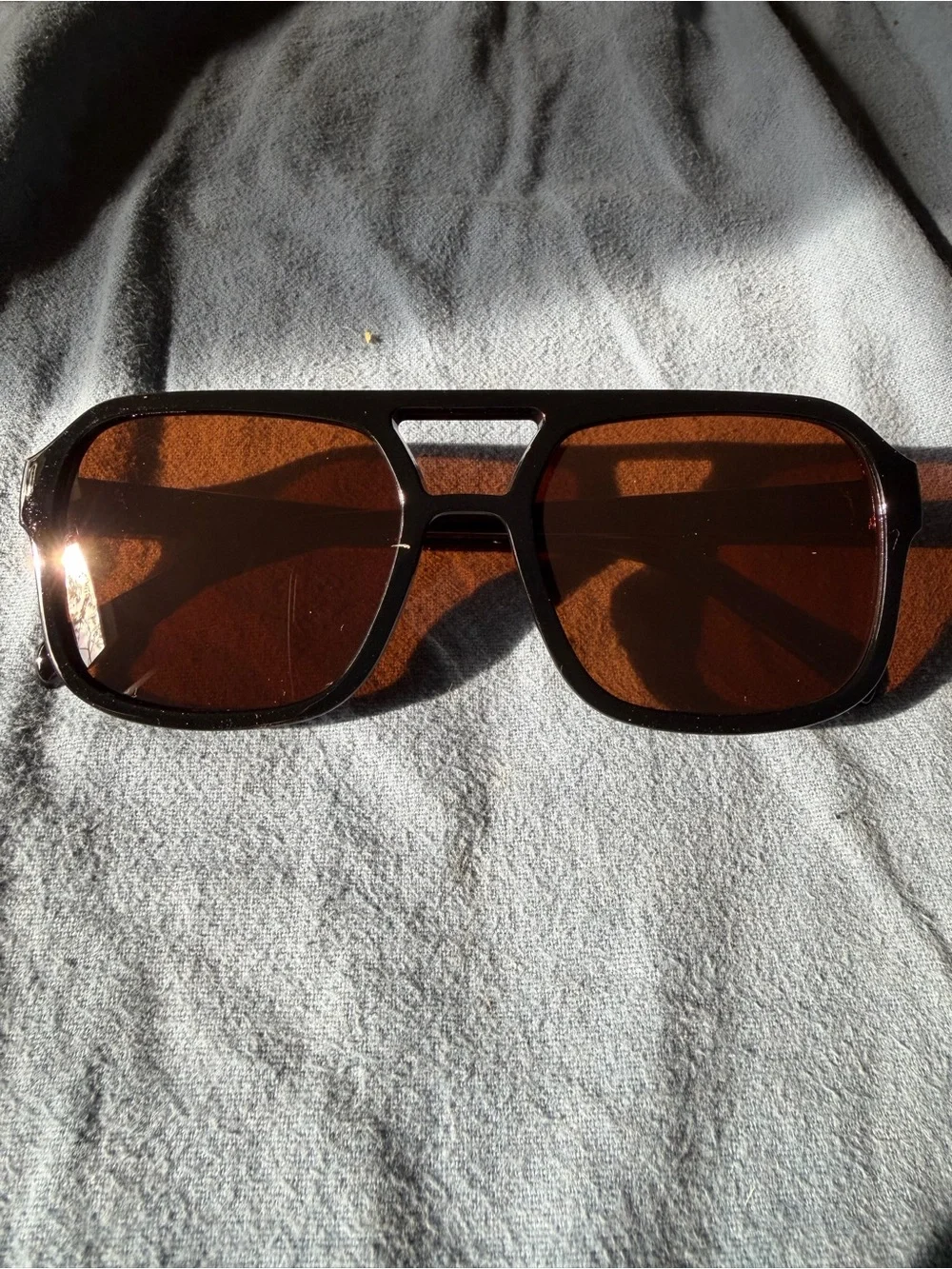 Mens Brown Lens Aviator-Style Sunglasses new